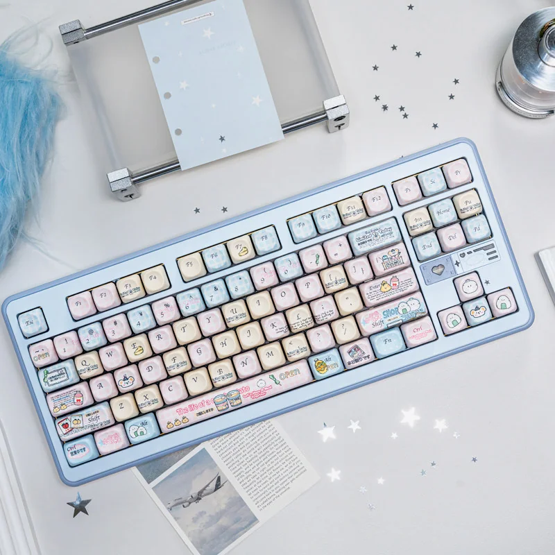 Playful Rat Convenience Store Keycaps Set for mechanical keyboards. Unique rat convenience store theme with adorable characters and vibrant miniature details.