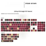 Stunning Red Heart Queen PBT Dye-Sub MOA Keycap Set gallery, showcasing its regal red, black, and intricate card suit designs.