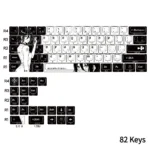 Close-up of the Reze Chrome Hearts side-lit PBT keycap set, highlighting its dark gothic anime art and luxurious side-translucent key details.