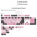 Explore a playful gallery of Sweetheart Black Pink Romantic PBT Keycaps Set, showcasing their charming design, durable quality, and unique MOA profile.
