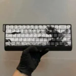 Samurai Ronin PBT Keycaps product gallery, revealing the unique monochromatic Japanese samurai art and intricate character designs from diverse angle.