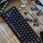 Exquisite Rose Keycap Set close-up, showcasing its detailed dye-sub PBT floral design from a unique perspective, highlighting the sophisticated blooming setup.