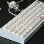 Exquisite Rose Keycap Set with elegant dye-sub PBT floral design. Detailed rose illustrations evoke a sophisticated garden aesthetic.