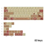 Detailed gallery views of the Romantic Rose Letter PBT Dye-sub Keycap Set, showcasing delicate rose motifs, elegant script, and a soft, vintage color.