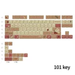 Romantic Rose Letter PBT Dye-sub Keycap Set, specifically designed for 75-87 layouts, showcasing delicate rose motifs and elegant script in a soft design.