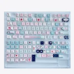 "Romance Artistic collection of Serene Ocean Romance magnetic PBT keycaps set, showcasing their ethereal ocean hues and premium PBT texture for magnetic keyboard.