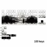 Premium Shadow Side-Engraved Keycaps Set, an Cherry dye-sublimated set. Multiple angles reveal the sleek profile and backlit, minimalist legends.