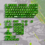 Shameless Cherry Keycap Set, featuring clean tops and 'Shameless' legends that subtly glow from the side, for a unique minimalist aesthetics.