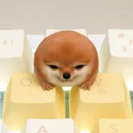 This handcrafted Shiba Inu ESC keycap is shown from a delightful side angle, highlighting its charming, watchful expression and unique artisan detail.