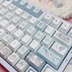 Captivating gallery views of the charming sleepy sheep PBT keycap set, displaying soft pastel colors, adorable sheep motifs, and whimsical designs.