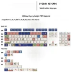 Whimsical Snow White PBT MOA keycap set featuring pastel storybook characters and magical forest designs, perfect for a fairy tale keyboard aesthetic.