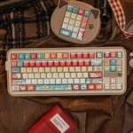 Cozy Snowy Christmas Keycaps set, showcasing festive PBT keycaps with fluffy textures and winter wonderland motifs for a unique desk setup.