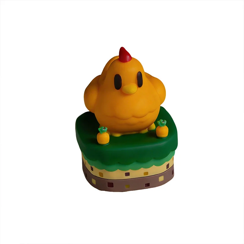 Charming pixel art Stardew Valley chicken ESC keycap, viewed from a slightly elevated angle, showcasing its vibrant details and exclusive design.