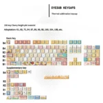 Another angle of the Cheerful Sunflower PBT Keycap Set, revealing the vibrant dye-sublimation and durable PBT, a playful touch of joyful keyboard art.