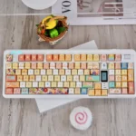 A cheerful sunflower PBT keycap, showcasing vibrant dye-sublimation art for a joyful and durable keyboard upgrade.