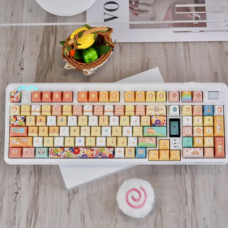 A cheerful sunflower PBT keycap, showcasing vibrant dye-sublimation art for a joyful and durable keyboard upgrade.