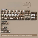 Premium PBT Dye-Sub Sushi Roll Keycap Set, MDA profile, 122 keys, featuring vibrant four-sided translucent Japanese sushi art.