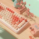 Tang Palace PBT dye-sublimation keycaps set. Intricate Tang Dynasty art, vibrant imperial elegance, and durable cultural motifs are highlighted.