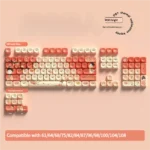 Tang Palace Keycaps Set gallery: multiple angles of durable PBT dye-sub keycaps. Exquisite Tang Dynasty art, rich motifs, and vibrant imperial elegance artistic.