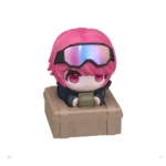 Handcrafted Toxik Delta Force artisan keycap from a distinct angle, revealing its intricate resin details and dark, tactical military theme. An artistic setup.