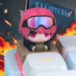 Close-up of the Toxik Delta Force handcrafted resin artisan ESC keycap, showcasing its detailed military character design from a side angle.