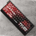 Iconic TYLOO CS:GO PBT Keycap Set, showcasing premium PBT material and dynamic esports branding from various angles for elite gamers.