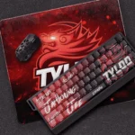 Premium TYLOO CS:GO PBT keycap set, showcasing the striking Night Demon Rain variant with dynamic esports aesthetics for an immersive gaming experience.
