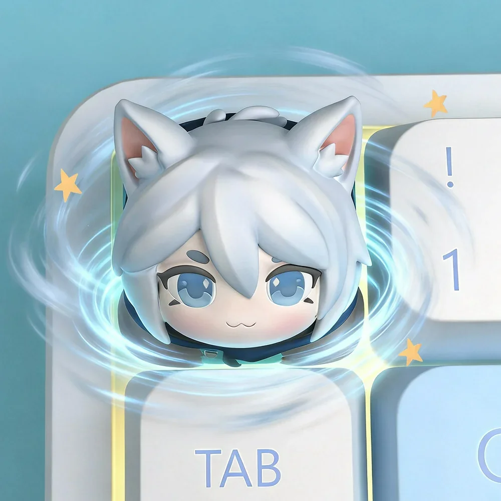 Vibrant artisan Valorant Jett keycap, handcrafted from resin, showcasing the dynamic character design, perfect for gamers seeking exclusive keyboard.