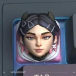 Enigmatic handcrafted Valorant Clove resin keycap, showcasing exquisite artisan details and a captivating dark fantasy design.