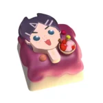 Detailed side view of the exclusive Valorant Clove Ice Cream keycap, highlighting its ethereal design, pastel colors, and delicate character accents.