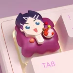 Detailed view of the Valorant Clove Ice Cream keycap, revealing its whimsical pastel hues and delicate character accents. An ethereal, exclusive Valorant design.