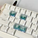 Artisan Valorant Deadlock XDA keycap, handmade from translucent PC resin, showcasing its unique XDA profile and readiness for vibrant backlighting.