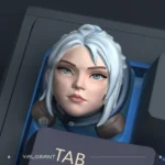 Close-up of the exclusive Valorant Jett artisan keycap from a dynamic angle, showcasing the meticulously crafted details and realistic silver finish.