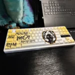 Valorant Team Heretics side-engraved backlit keycaps set. Sleek, vibrant, and premium esports branding for competitive gaming.