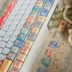 Detailed view of the Artistic Van Gogh PBT Keycap Set, with vibrant celestial art in rich artistic hues. These unique Van Gogh keycap.