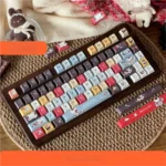 A collection of Wacky Doll Artisan Keycaps Set, showcasing their distinctive PBT dye-sub designs and quirky, vibrant doll characters from various artistic design.