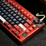 Warrior PBT Keycaps Set viewable from multiple angles, showcasing its durable PBT material, rugged valor design, and bold iconography for premium gaming setup.