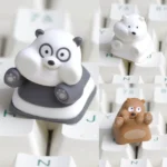 Vibrant, meticulously crafted exclusive We Bare Bears artisan resin keycap featuring beloved characters, adding cute charm to your keyboard.