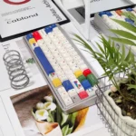 Whimsical Rabbit PBT Keycaps set showcased from multiple angles, highlighting the durable dye-sublimation and charming, vibrant rabbit illustrations.