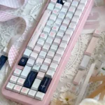 Whimsical Wish Sticky Note Keycaps set for keyboards, featuring playful pastel doodles and inspiring messages, showcasing unique PBT dye-sub design.