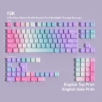 Vibrant Y2K PBT keycaps set with English legends, showcasing a playful early 2000s retro style perfect for your custom keyboard.