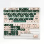 A collection of Timeless Ancient Bronze Keycaps Set, showcasing intricate weathered textures and side-printed legends from various angles.
