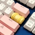 Artisan chocolate resin keycap from multiple angles. Showcases its smooth, handcrafted finish and warm, gourmet chocolate aesthetic for keyboard.