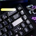 An elegant collection of Spring Bright Sunshine Black Metallic Paint Keycap Set images, revealing its premium metallic artistry and serene nature design.