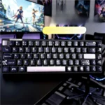 Main image of the exquisite Spring Bright Sunshine Black Metallic Paint Keycap Set, showcasing its elegant black metallic finish and serene, nature-inspired setup.