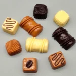 Handcrafted artisan resin keycap shown from various angles, featuring its delectable chocolate and caramel gourmet design with creamy swirls.