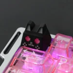 Artisan whimsical cat keycap in enchanting design, translucent for RGB lighting. Features a magical design, perfect for ESC keys.