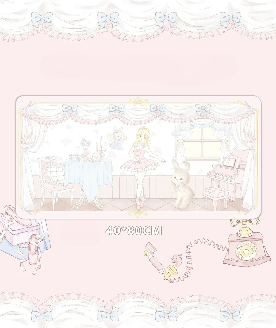 Exquisite Ballet Poetry Desk Mat featuring delicate ballet motifs and graceful lines, an artistic design bringing dreamlike elegance to your desktop.