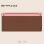 A detailed angle of the durable Berry Cocoa Desk Mat, highlighting its cozy, dessert-inspired aesthetic with warm berry and cocoa tones.
