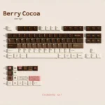 Premium Berry Cocoa PBT dye-sub keycaps set, Standard Set for cozy keyboards, featuring a 1.75u Shift and warm, inviting dessert-inspired.